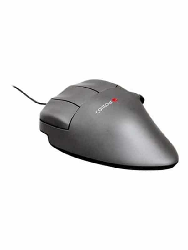 Contour Mouse Left - Large - Ergonomisk mus - Optisk - 5 knapper - Grå