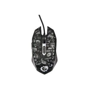 Gembird MUS-6B-GRAFIX-01 - mouse - cartoon style graphic design - USB - black - Mus - Optisk - 6 knapper - Sort