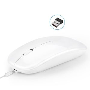 HXSJ M90 - Trådløs mus med 2.4G tilslutning m/USB modtager - Hvid