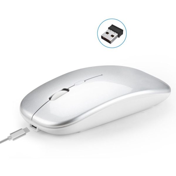 HXSJ M90 - Trådløs mus med 2.4G tilslutning m/USB modtager - Sølv