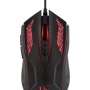 Konix Drakkar Shaman Gaming Mouse (Black) - Gaming Mus - 6 knapper - Sort med rødt lys