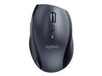 Logitech Marathon M705 - Mus - ergonomisk - højrehåndet - laser - 7 knapper - trådløs - 2.4 GHz - trådløs modtager (USB) - brunsort