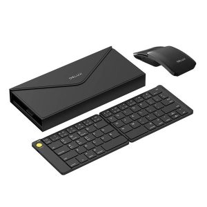 DeLUX Set Wireless foldable Keyboard Delux KF10 and mouse MF10PR - Tastatur & Mus sæt - Sort