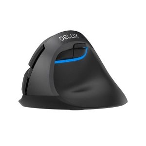 DeLUX Wireless Vertical Mouse Delux M618Mini DB BT+2.4G 2400DPI (black) - Vertical mouse - Optisk / gyroskopisk - 6 knapper - Sort