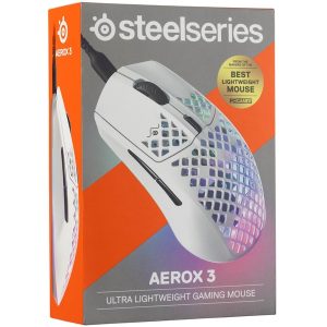 SteelSeries Aerox 3 2022 - Snow - Mus - Optisk - 6 knapper - Hvid