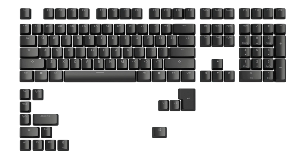 Glorious ABS Keycaps - 105 key-spots, black, NOR-Layout