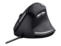 Trust Bayo - Lodret mus - ergonomisk - højrehåndet - optisk - 6 knapper - kabling - USB - sort
