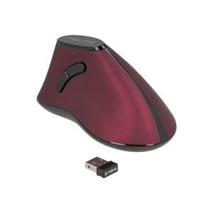 DeLOCK - vertical mouse - 2.4 GHz - black / red - Vertical mouse - Optisk - 5 knapper - Sort
