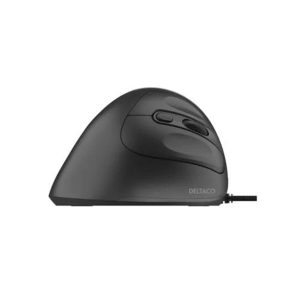 Deltaco Silent Wired Vertical Mouse 4 buttons 1000-1600 - Ergonomisk mus - 4 knapper - Sort