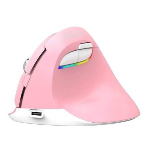 DeLUX Wireless Vertical Mouse M618Mini DB BT+2.4G 2400DPI (pink) - Ergonomisk mus - 6 knapper - Pink