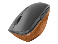 Lenovo Go - Mus - ergonomisk - blå optisk - 6 knapper - trådløs - 2.4 GHz - trådløs modtager (USB) - stormgrå med naturlig kork - detailsalg