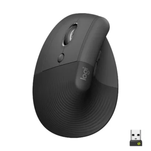 Logitech Lift Vertical Ergonomic Mouse. Optisk. Trådløs. Sort.