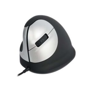 R-Go Tools R-Go HE Mouse Vertical Mouse Medium Left - Ergonomisk mus - 5 knapper - Sølv