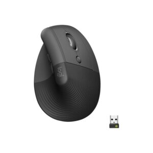 Logitech Lift for Business - Right Handed - Graphite - Ergonomisk mus - Optisk - 6 knapper - Sort