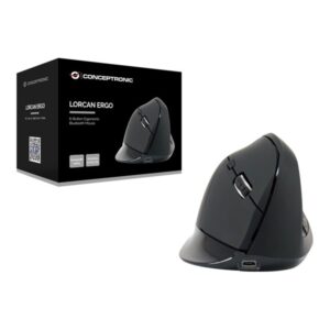 Conceptronic LORCAN03B ERGO - vertical mouse - Bluetooth 5.2 - black - Vertical mouse - Optisk - 6 knapper - Sort