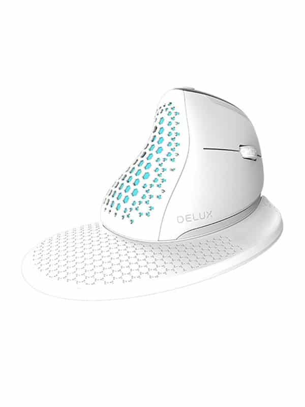 DeLUX M618XSD Wireless Vertical Mouse - Ergonomisk mus - Hvid
