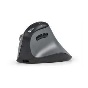 Bakker Elkhuizen BakkerElkhuizen FastForward - vertical mouse - high-speed scroll tilt wheel silent click - 2.4 GHz USB-C Bluetooth 5.1 - dark grey black - Vertical mouse - Optisk - 8 knapper - Grå