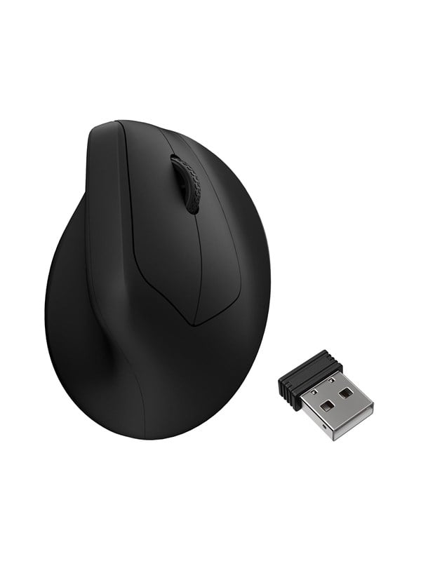 Keychron M5 Wireless Ergonomic - Ergonomisk mus - Optisk - 5 knapper - Sort