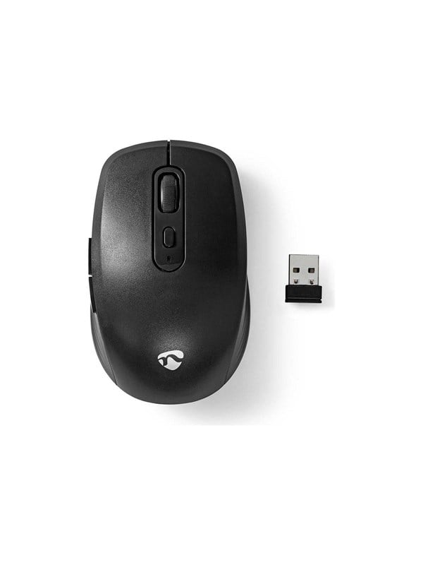 Nedis - mouse - black - Mus - Optisk - 6 knapper - Sort
